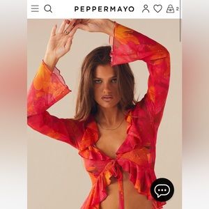 Peppermayo Exclusive - Sugar and Spice Tie Top - Floral Sun